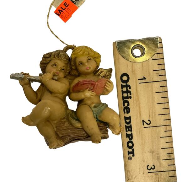 Vintage 90's Simonetti Fontanini Angels Cherub Ornament Italy - Picture 3 of 3